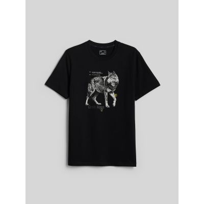 5. T-shirt regular z nadrukiem męski 4F 4FKAW26TTSHM4500-20S