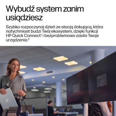 9. Stacja dokująca + zasilacz HP USB-C Dock G6 100W czarna 9X3V1UT#ABB