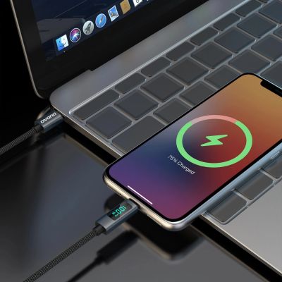 5. Kabel Dudao L7C USB-C - USB-C 100W z wyświetlaczem LED 1m - czarny