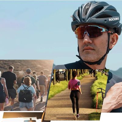3. Okulary rowerowe Rockbros fotochromowe z ochroną UV i wkładką korekcyjną - multikolor