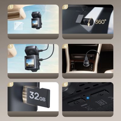 10. Wideorejestrator Baseus PrimeTrip VD1 Pro kamera samochodowa 4K+1080p z akumulatorem - czarny