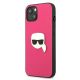 2. Etui Karl Lagerfeld Leather Ikonik Karl's Head Metal na iPhone 13 mini - różowe