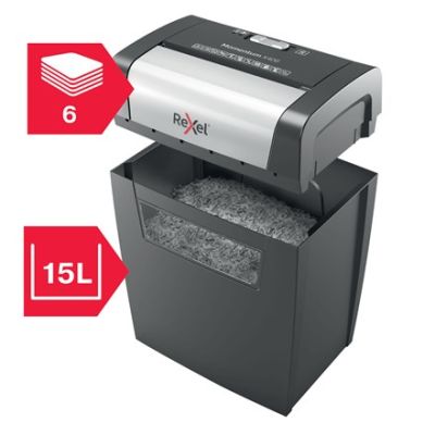 6. Rexel Niszczarka Momentum X406, 6 kartek, 15 l kosz