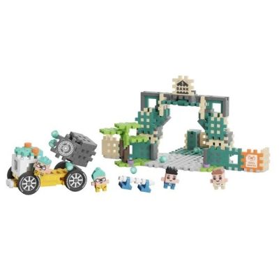 11. MARIOINEX Klocki Mini Waffle City Napad na bank, 148 elementów