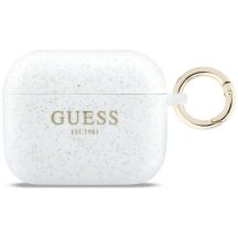 Etui Guess Silicone Glitter Ring na AirPods Pro 3 - białe
