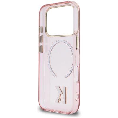 7. Etui Karl Lagerfeld IML K Head Logo MagSafe na iPhone 17 Pro - różowe