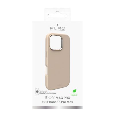 4. Etui silikonowe Puro Icon Mag Pro MagSafe do iPhone 16 Pro Max - beżowe