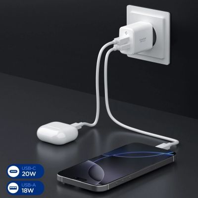 4. Ładowarka sieciowa Spigen Essential EE202EU 20W - biała