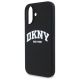 6. Etui DKNY Silicone White Printed Logo MagSafe na iPhone 16 - czarne