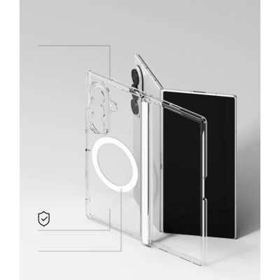 8. Etui Ringke Fusion Flap Magnetic MagSafe na Samsung Galaxy Z Fold 8 Ultra - przezroczyste