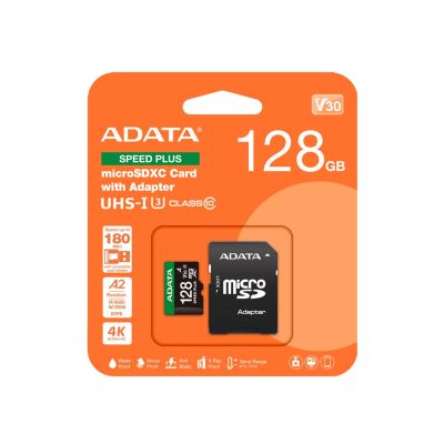 9. ADATA Speed Plus MicroSDXC 128 GB Class 3 UHS-I/U3 A2 V30