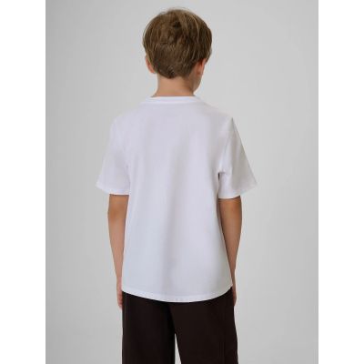 2. T-shirt regular z nadrukiem chłopięcy 4F 4FJKAW26TTSHM4452-10S