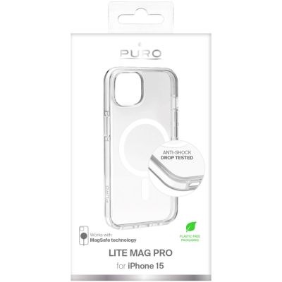 2. Etui silikonowe Puro Lite Mag Pro MagSafe do iPhone 15 - przezroczyste