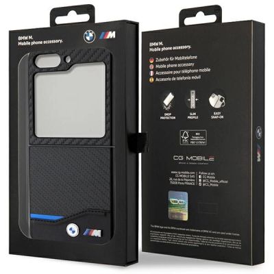 8. Etui BMW Leather Carbon do Samsung Galaxy Z Flip 5 - czarne
