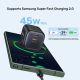 37. UNITEK ŁADOW. SIECIOWA 2X GAN 45W, 2XUSB-C PD 3.0, QC, CZARNA