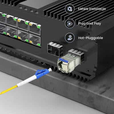 4. Extralink Moduł SFP+ WDM SFP+ 10G 10Gbps 1270/1330nm, single mode, 20km, LC, DOM, para
