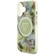 6. Etui Guess Glitter Flowers Triangle Buttons MagSafe do iPhone 16 zielony
