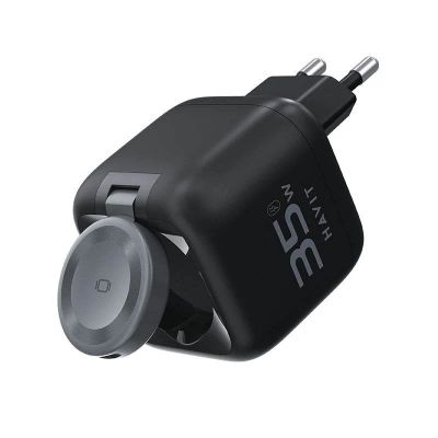 3. Ładowarka podróżna Havit UC250 z rozciąganym kablem (czarny)