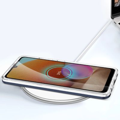 7. Clear 3in1 etui do Samsung Galaxy A72 4G żelowy pokrowiec z ramką niebieski