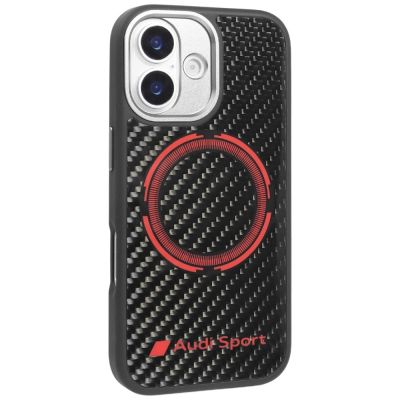 2. Etui Audi RSQ Carbon Fiber Sport Red Circle MagSafe do iPhone 17 - czarne