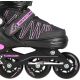 8. Łyżworolki NILS Extreme NH11912 A 2w1 czarno-różowe rozm. M (35-38) z wymienną płozą hokejową