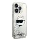 4. Etui Karl Lagerfeld Glitter Choupette Head na iPhone 14 Pro Max - srebrne