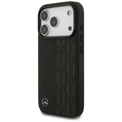 2. Etui Mercedes Leather Laurel Leaves MagSafe na iPhone 17 Pro - czarne