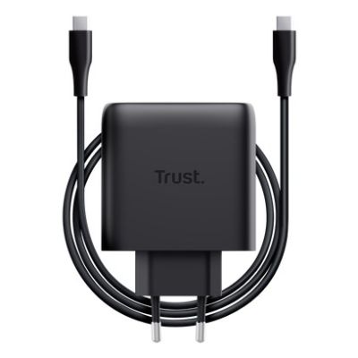 3. Ładowarka TRUST czarna MAXO GaN 65W 2x USB-C