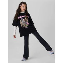 Legginsy dzianinowe z rozszerzanymi nogawkami dziewczęce 4F 4FJKAW26TTIGF351-20S
