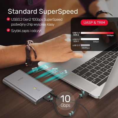 8. UNITEK OBUDOWA NA DYSK/KLONOWANIE 2XM.2, PCIE/NVME