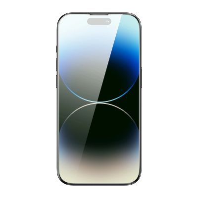 2. Baseus szkło hartowane do iPhone 14 Pro Max na cały ekran z filtrem Anti Blue Light i osłoną na głośnik 0.3mm + ramka montażowa