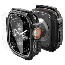 Etui Spigen Rugged Armor + Szkło hartowane 9H na Apple Watch Ultra 49 mm - czarne matowe