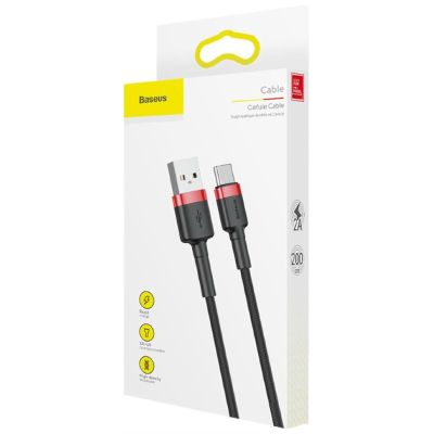 6. BASEUS KABEL CAFULE 2A 2M (CZERWONO-CZARNY)