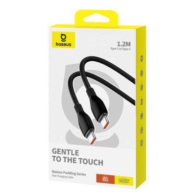 10. Kabel Baseus Pudding Series USB-C - USB-C 100W 1,2m - czarny