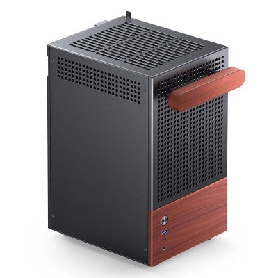 8. Obudowa Jonsbo T6, Mini-Tower, Mini-ITX, Tempered Glass, Holz - czarna