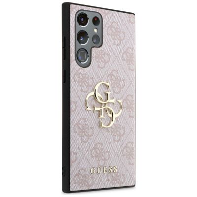 4. Etui Guess 4G Big Metal Logo na Samsung Galaxy S24 Ultra - różowe