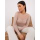 Beżowa bluzka basic z siateczką BASIC FEEL GOOD  (RV-BZ-9202.10X)