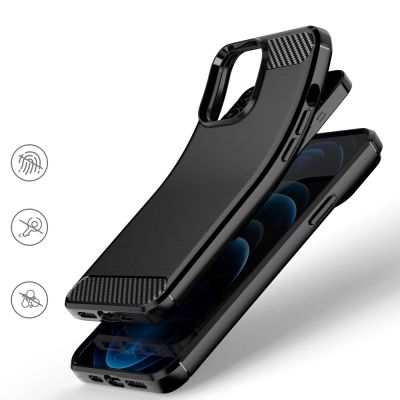 5. Carbon Case elastyczne etui pokrowiec iPhone 13 Pro Max czarny