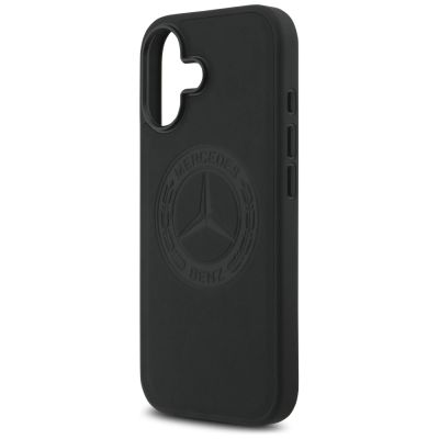 6. Etui Mercedes Leather Vintage Logo MagSafe na iPhone 17 - czarne
