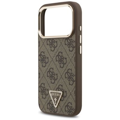 6. Etui Guess 4G Triangle Logo MagSafe na iPhone 17 Pro / 18 Pro - brązowe