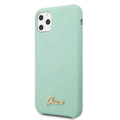 2. Guess GUHCN58LSLMGG iPhone 11 Pro zielony/green hard case Silicone Vintage Gold Logo