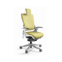 Fotel biurowy Wau 2 BL410 tkanina mustard/biały