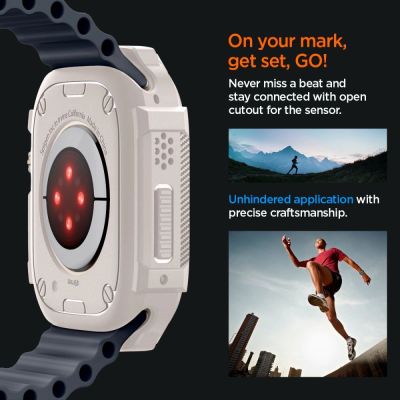12. Etui Spigen Rugged Armor na Apple Watch Ultra 1 / 2 (49 mm) - beżowe