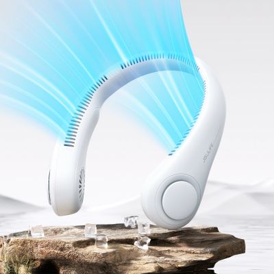 8. Wentylator Jisulife Neck Fan 3 4000mAh na szyję przenośny wiatraczek - szary