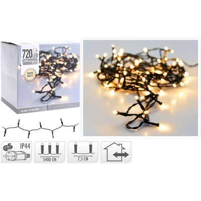 6. LAMPKI CHOINKOWE ŁAŃCUCH ŚWIETLNY 720 LED CIEPŁY BIAŁY