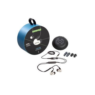 3. Shure SE215DYWH+UNI-EFS - Słuchawki douszne AONIC215 z pojedynczym przetwornikiem i kablem 3.5mm (białe)