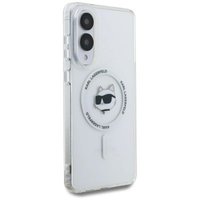 4. Etui Karl Lagerfeld Button Choupette Head Printed Logo MagSafe na Samsung Galaxy S25 Edge - białe