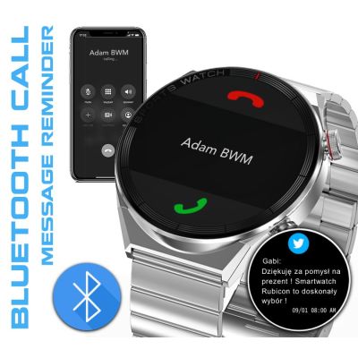 6. Smartwatch Rubicon RNCE99 Black Metal + Silicon SMARUB194