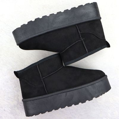 2. Botki damskie śniegowce zamszowe czarne Potocki 16322