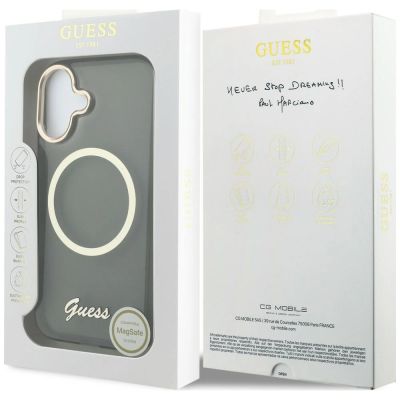8. Etui Guess IML Script Metal MagSafe na iPhone 17 - czarne